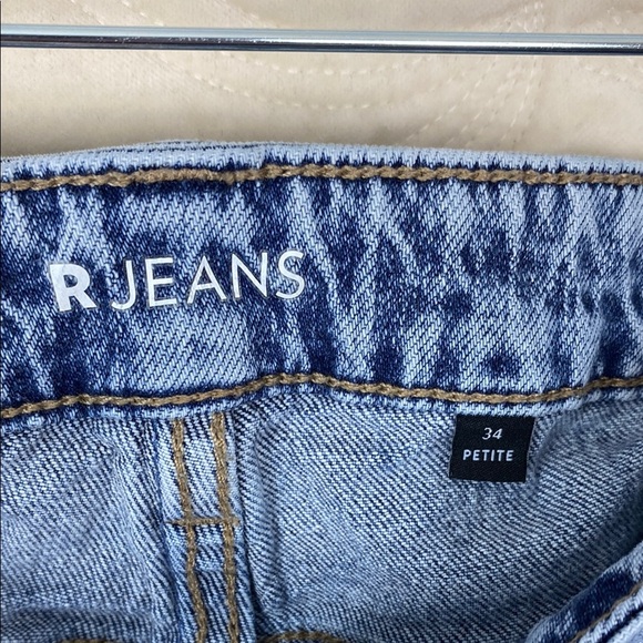 R Jeans High Rise Straight Leg Relaxed Fit Acid Wash - Picture 9 of 10